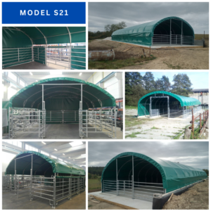 Přístřešek pro zvířata S21 / 6,4 x 3,67 x 5,5 m